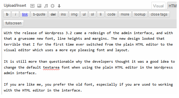 Wordpress Editor 3.2